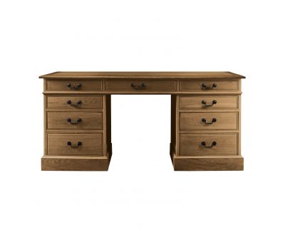 Block & Chisel solid weathered oak pedestal desk