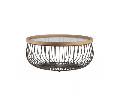 Block & Chisel round industrial style coffee table