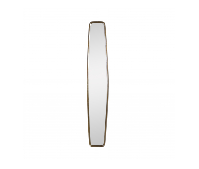 narrow bronze metal frame mirror 