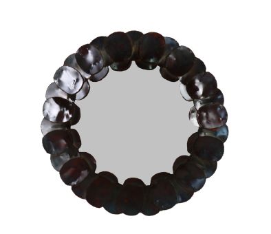 Metal framed mirror round 