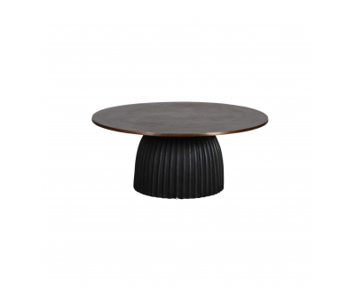 round metal coffee table with pedestal base leg