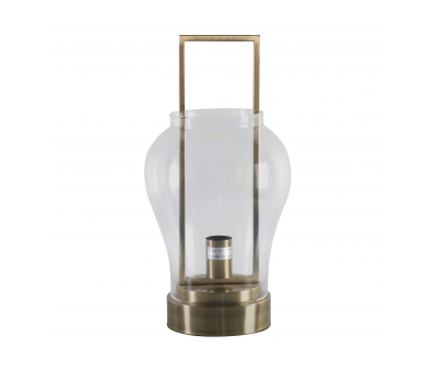 brass and glass lantern