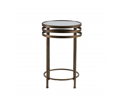 Halo Side Table - round, metal with mirrored top