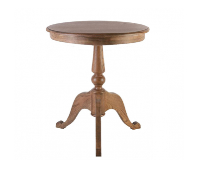 Block & Chisel round lamp table in solid antique weathered oak