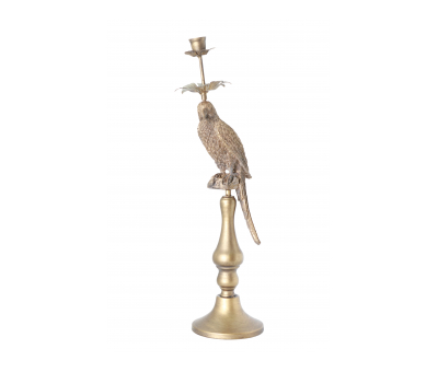 gold parrot candle holder