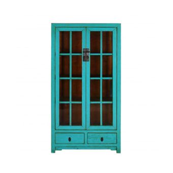 Cabinet with glass doors and drawers