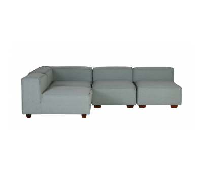 Teal blue block and chisel sectional 