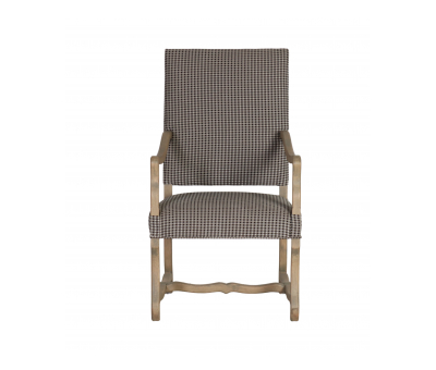 carver chair with inverted gingham upholstery
