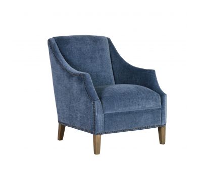  Blue upholstered armchair with stud detail Château Collection