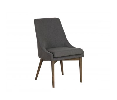 Grey upholstered modern dining chair 