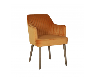 Block and chisel dining armchair in mustard