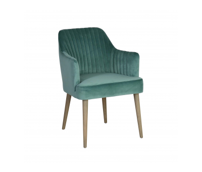 Block & Chisel green velvet upholstered carver chair