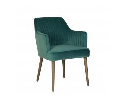Block and chisel dining armchair in sage velvet