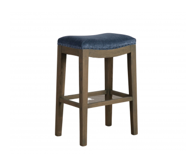 Sally counter stool seat upholstered in blue velvet