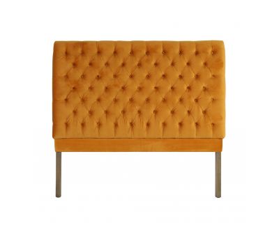 Deep buttoned velvet mustard headboard Château Collection