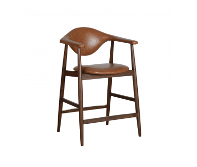 wood and leather counter stool 