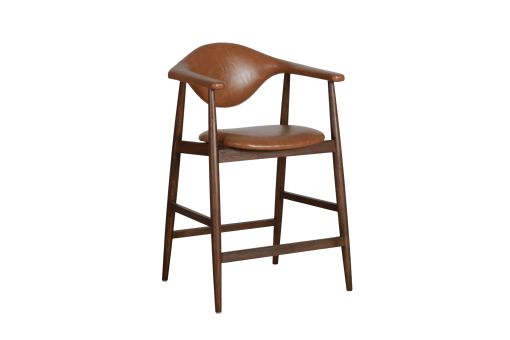 wood and leather counter stool 