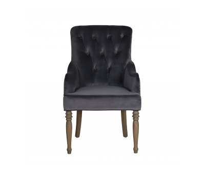 Grey velvet dining carver chair 