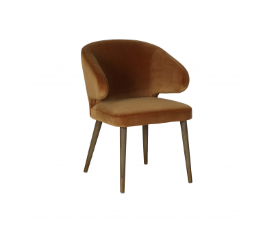 Modern dining chair in old gold