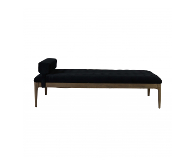 Millie Daybed with headrest and tufted details in black velvet