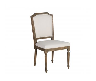 cream upholstered dining chair with dark wood frame Château collection