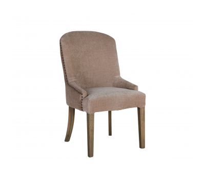 camel upholstered dining chair with stud detail Château Collection