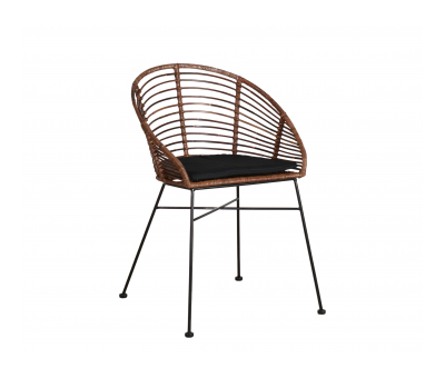 rattan and metal tub chair with cushion Westcoast Collection 