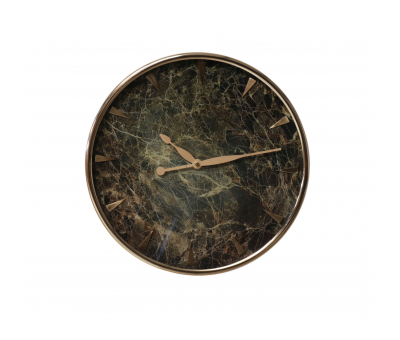 brushed metal wall clock with marble face 