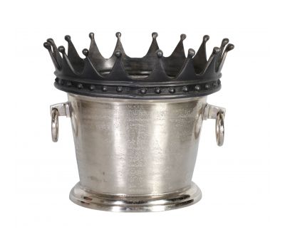 nickel oval wine cooler with crown detail