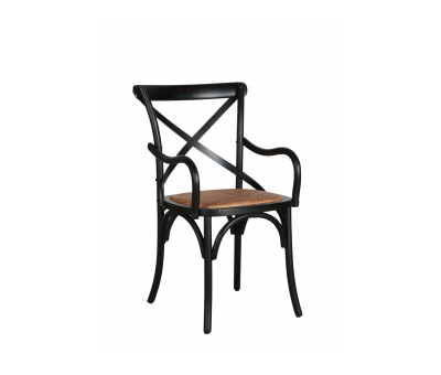 Block & Chisel Pacific Oak crossback dining chair with rattan seat