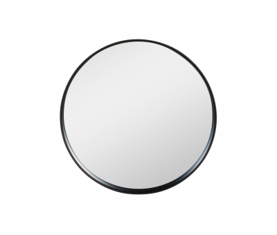 Block & Chisel round mirror with iron frame in black finish