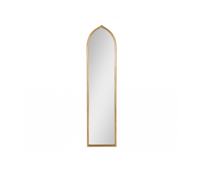 Narrow arched mirror with gold frame 
