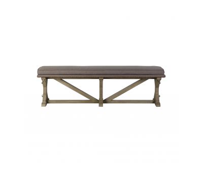 wooden bench with upholstered seat