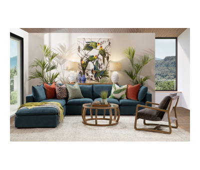 Block & Chisel blue upholstered corner sofa