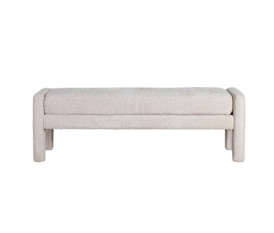Cream upholstered ottoman with seat