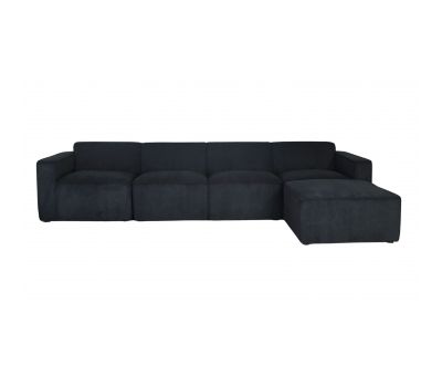 Block & Chisel charcoal corduroy upholstered corner sofa