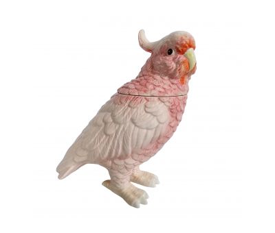 Block and chisel pink ceramic parrot 