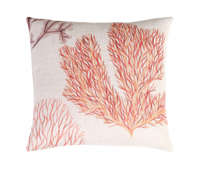 Red coral scatter cushion 