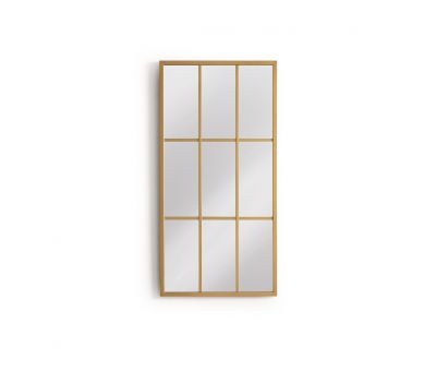 Gold metal frame mirror windowpane mirror