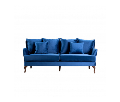 Blue velvet 3 seater monroe sofa 
