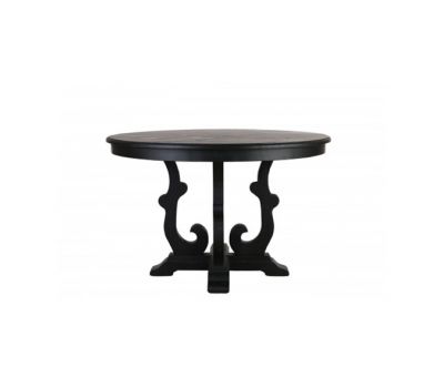 dark wood round dining table with decorative base Château Collection 