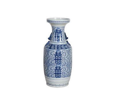 blue and white ceramic orchid vase 