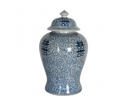 Blue and white ceramic ginger jar 