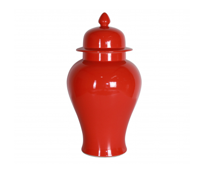 red ceramic jar with lid 