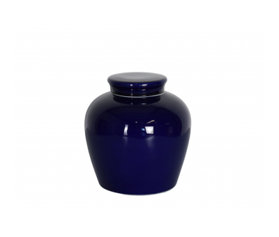 Blue ceramic jar with lid 