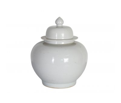 White ceramic jar with lid 