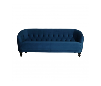 Block & Chisel blue upholstered velvet sofa