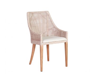 white wash cane dining chair with wooden legs villa collection 