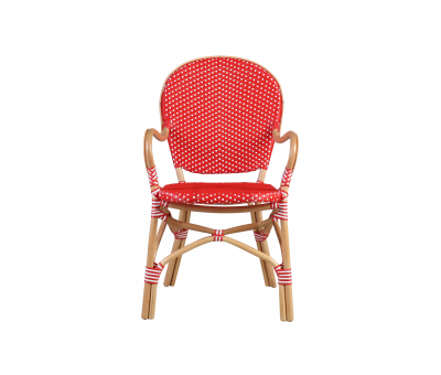 red and white parisan armchair 