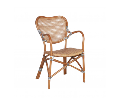 Cane and rattan armchair 